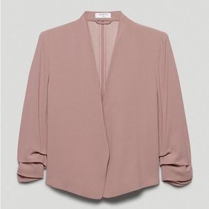 Aritzia Babaton Power Blazer Cropped - dust pink